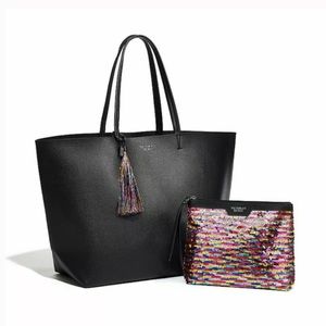 LIMITED EDITION VICTORIA’S SECRETE TOTE AND SEQUIN MAKEUP BAG